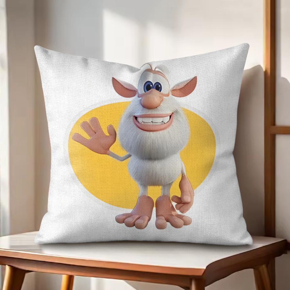 Cute FourbobBooba Cushion Cover Natural Linen Organic Fabric DoubleSided Printing Couch Pillow Covers Home Decor