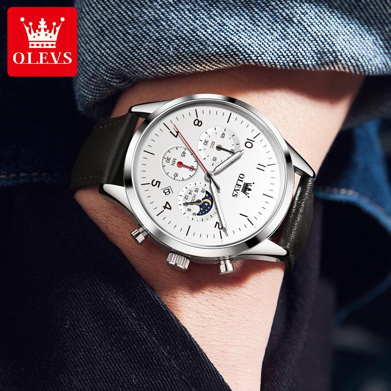 Новые лучшие мужские часы Многофункциональные деловые кварцевые светящиеся модные мужские часы