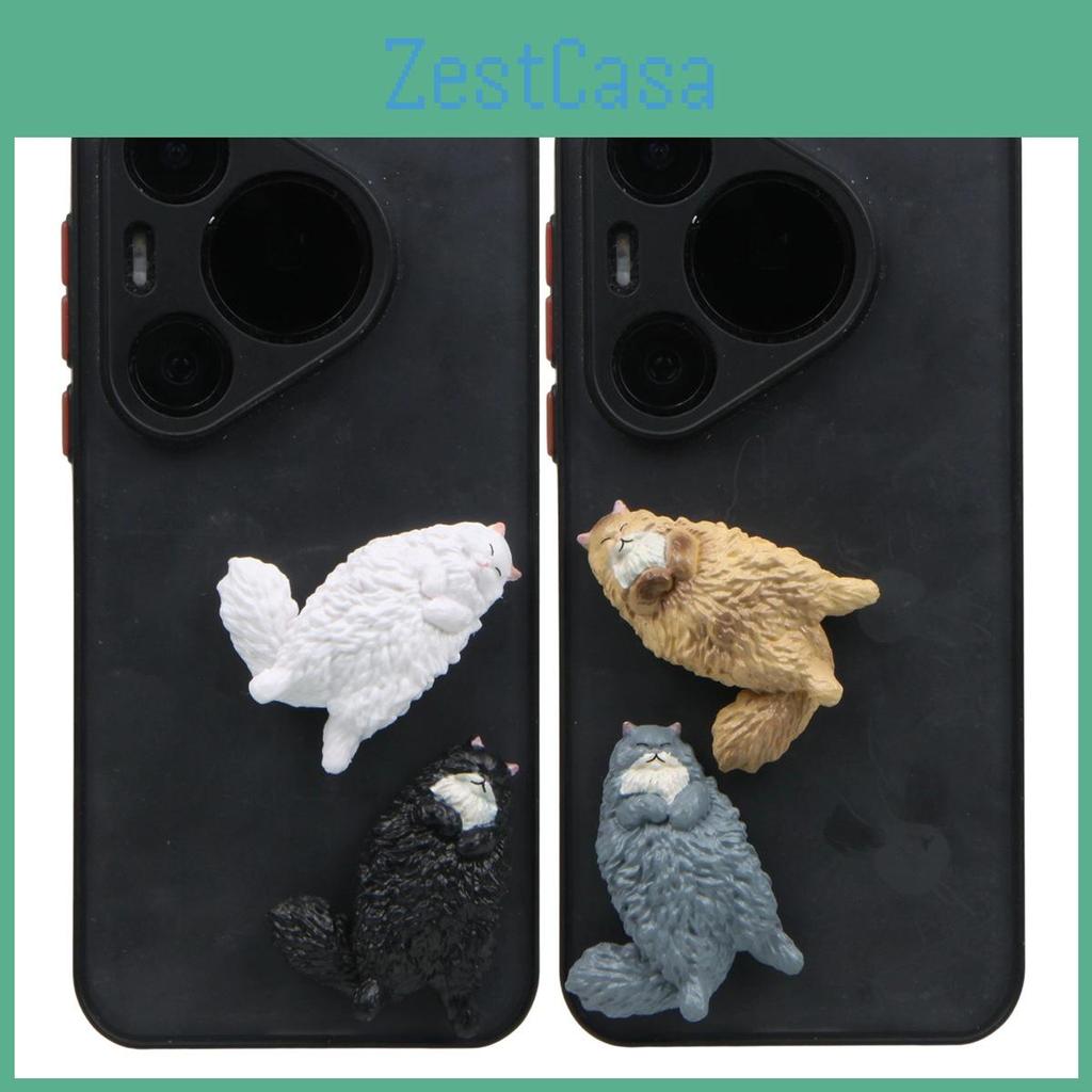 4pcs Cute Cartoon Sleeping Cat Model Ornament Set Accessories Decoration