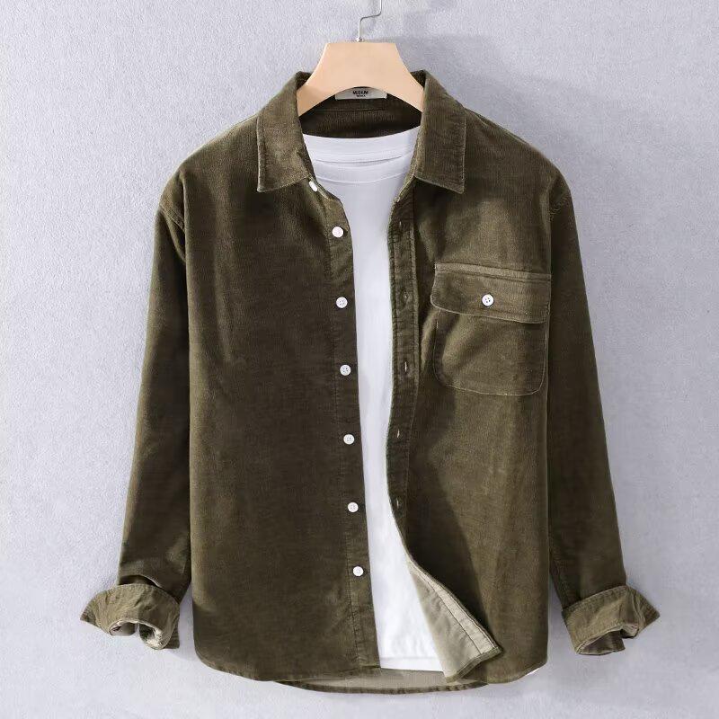 Men’s Japanese-Style Corduroy Long-Sleeve Jacket - Casual Autumn Trend
