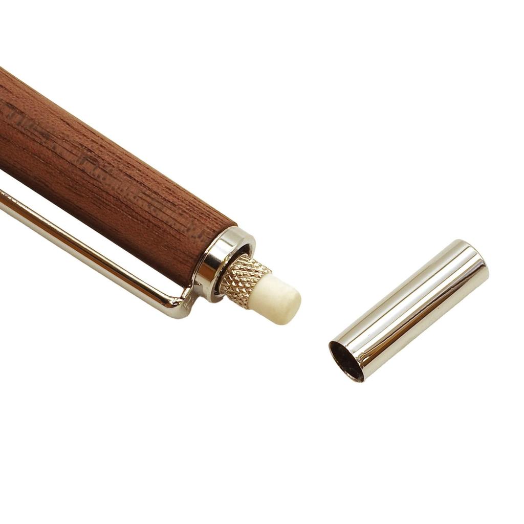 Shape Wooden Shaft Mechanical Knock Gift SS1 F-STYLE Pencil, Type, 0.5mm [Walnut]