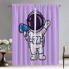 Astronaut Cartoon Curtains for Living Room Curtain for Room 2 Panel Shades Halloween Decoration Home Interior Curtains Partition