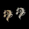 Horse Year Zodiac Animal Pins Fashion Jewelry Metal Pony Badge Pin Zodiac Horse Head Brooch  Women