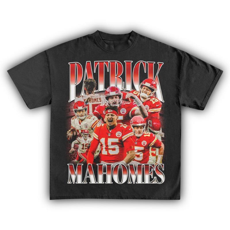 Patrick Mahomes Baseball Graphic Cotton Tshirt Unisex Unisex Fans Essentials Short Sleeve Retro Top Summer Vintage Fashion Tee