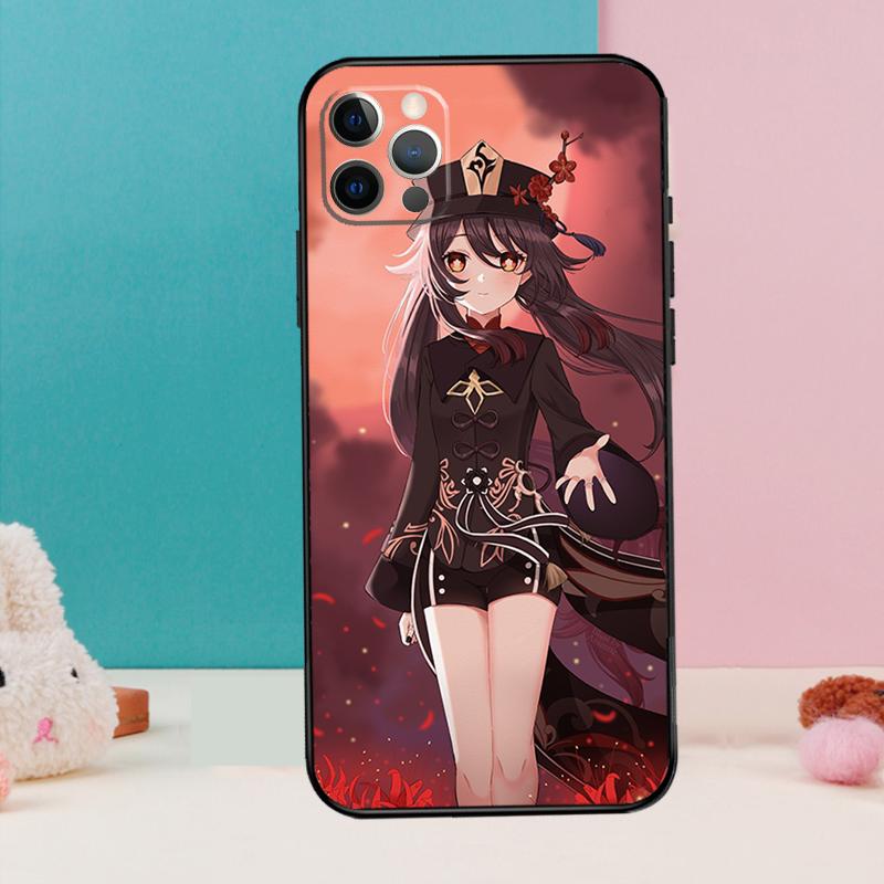 Чехол для телефона Genshin Impact Ху Тао Для iPhone 17 Air 16 15 14 12 11 13 Pro Max 12 13 mini 15 16 Plus 16e Чехол Coque