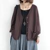Loose Retro Knitted Cardigan Sweater Women's Thin Long-sleeved Korean V-neck Solid Color Jacket