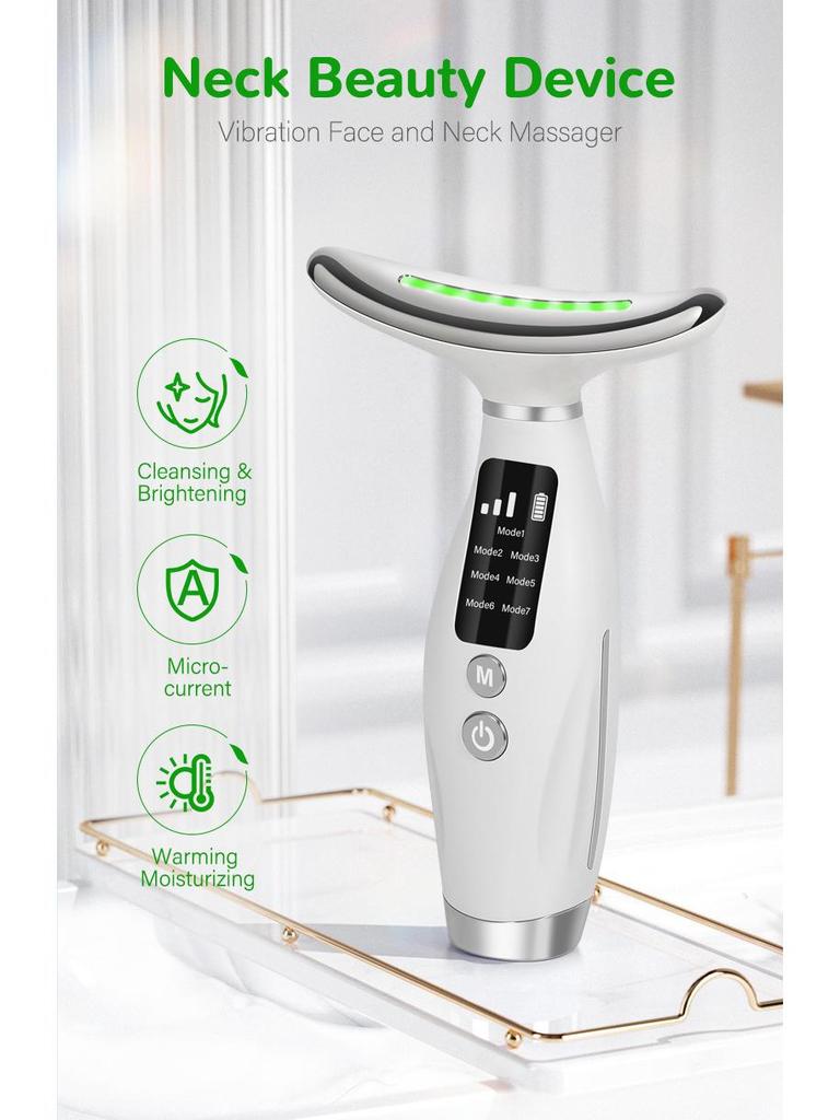 Seven-Color Light Portable Facial and Neck Beauty Massager