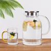 High Temperature Resistant Borosilicate Glass Water Pitcher Set - Large Capacity Cold Water Kettle and Cup for Home Use.