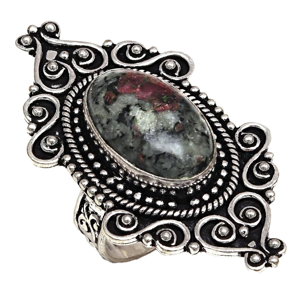 Ruby Zoisite Gemstone Handmade Silver Jewelry "9"