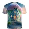 Summer T-shirt Vegetable House Series Picture 3D Digital Printed Short-sleeved Men Casual Round Neck T-shirt Tops