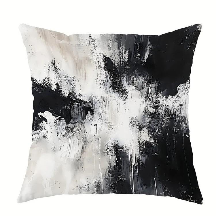 Abstract Black White Throw Pillow Covers Pattern Cushion Cover Suitable For Sofa Bedroom Car Pillow Cover