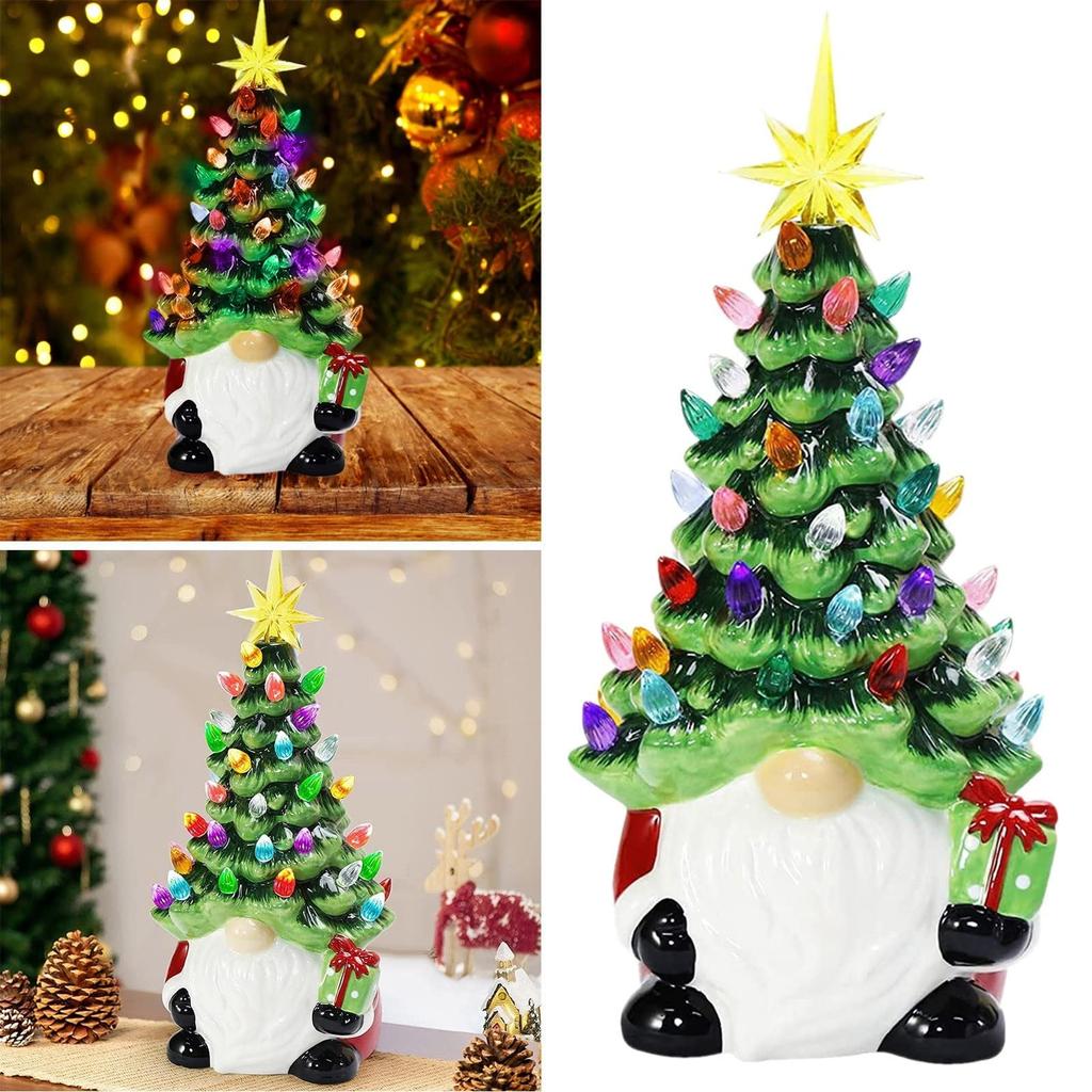 Glowing Dwarf Christmas Tree Christmas Ornaments 6.3 Inch Dwarf Christmas Tree With 30 Multi-Colored Lights 1 Piece