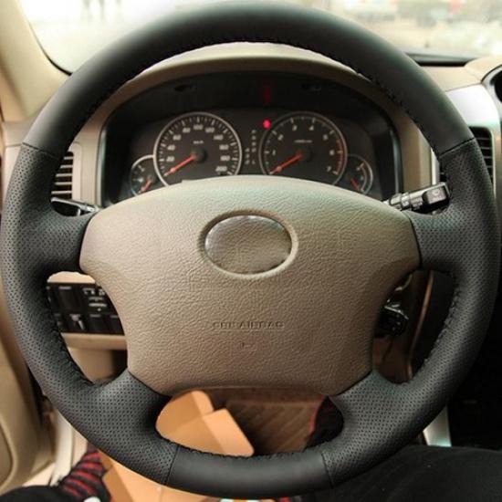 Перфорированная кожаная оплетка руля для Toyota Land Cruiser Prado 120 04-09