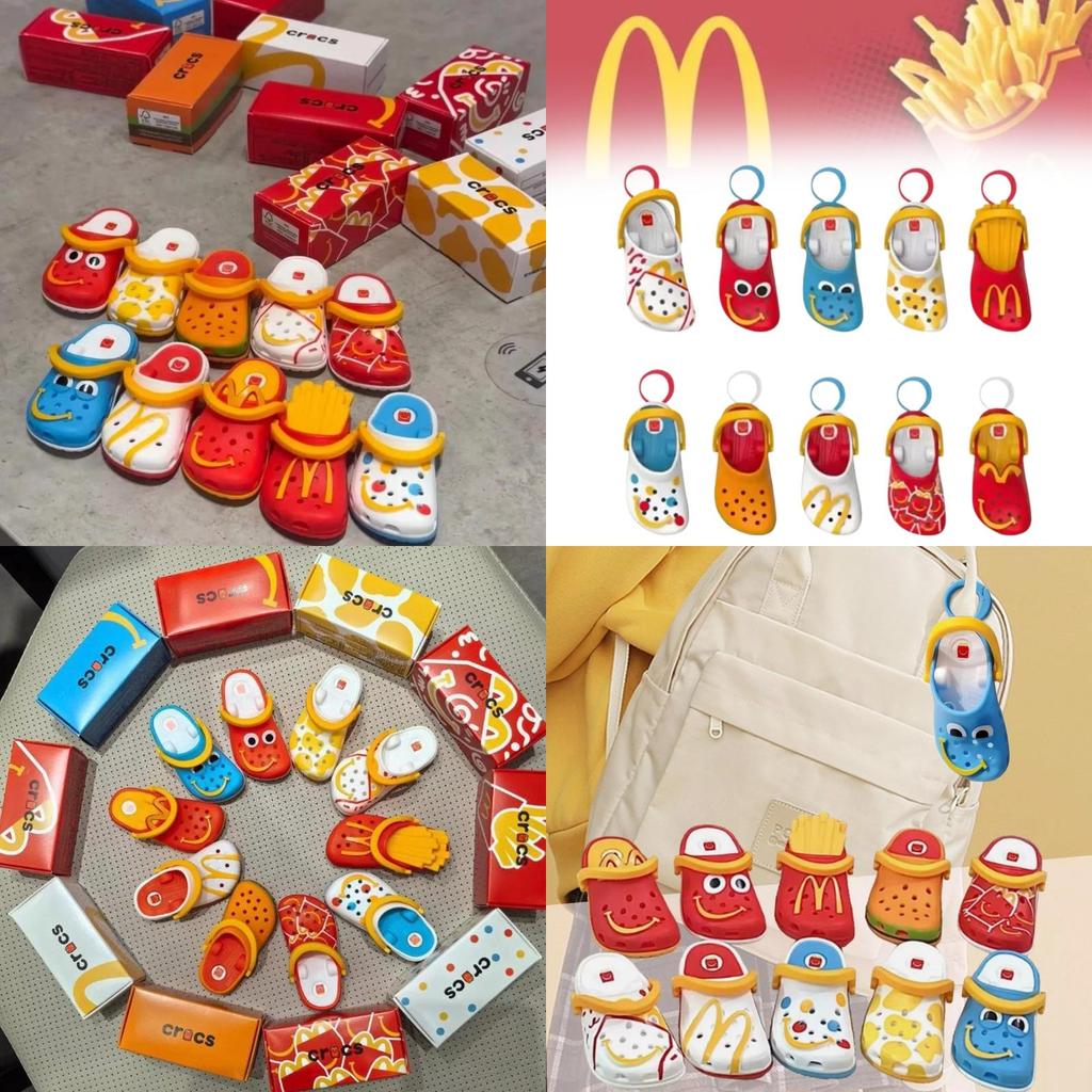 Веселые и красочные миниатюрные игрушечные брелоки-тапочки Crocs McDonald's для детей и взрослых