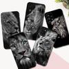 Black Tpu Case For Samsung Galaxy S22 S20 S21 FE PLUS ultra+S10 E Lite Back Cover Animals The Lion