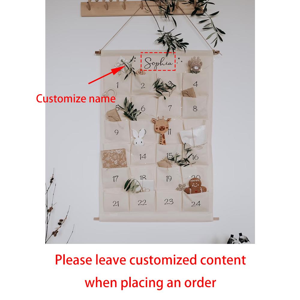 Personalized Christmas Countdown Advent Calendar for Children Wall Hanging Home Door Decor DIY Advent Calendar Christmas Gift