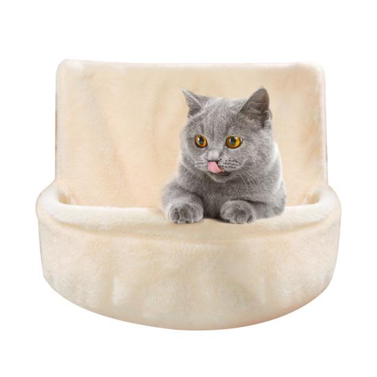 Подвесная лежанка для кошек Лежанка-присоска для окна Кроватка-гамак из плюша с съемным моющимся чехлом для сна и отдыха домашних кошек