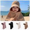 Wide-Brimmed Anti-UV Visor Cap Solid Color Picking Tea Hat Sun Hat Sunshade Shawl Cap Sport