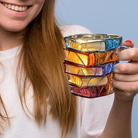 Кружка-книга с 3D-росписью Yousheng для горячих и холодных напитков 300 мл, штабелируемая чашка-книга, подарки для читателей, писателей, библиотекарей