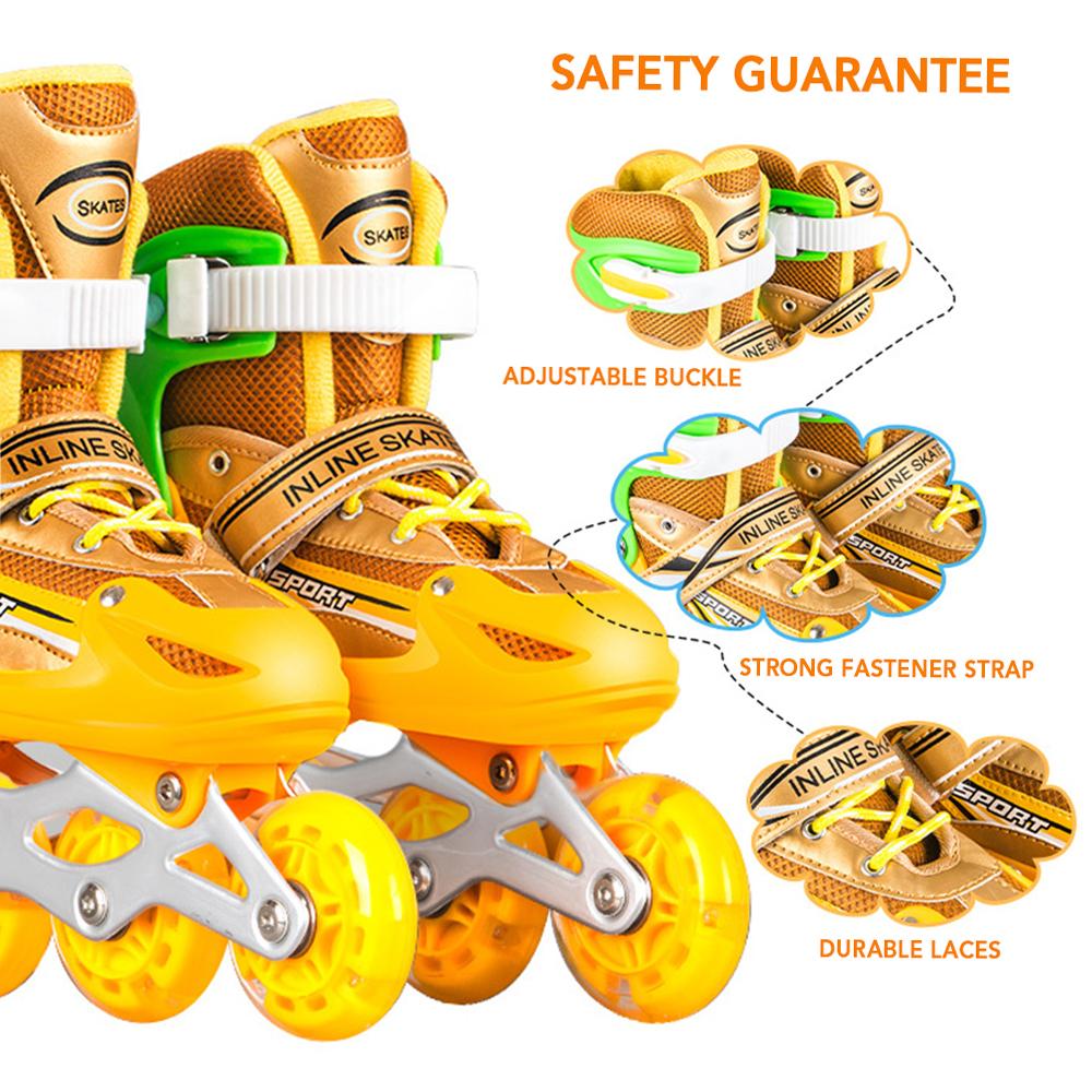 Регулируемые роликовые коньки со светящимися колесами для детей и взрослых, роликовые коньки для фитнеса в помещении и на открытом воздухе