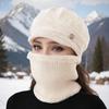 Women's Warm Knitted Winter Hat Warm Hat with Padded Fleece Lining and Ear Protection with Sun Visor Brim