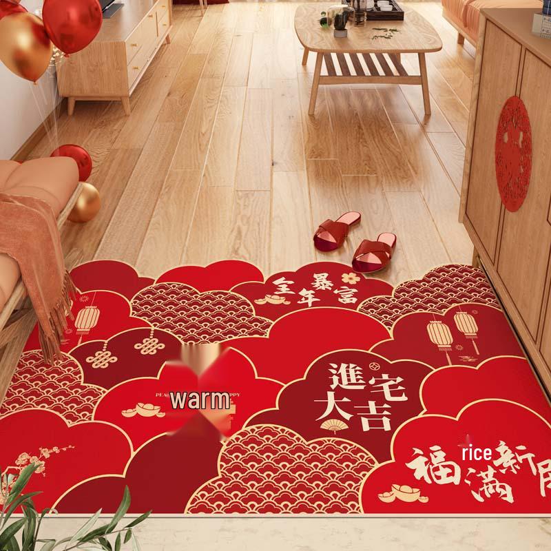 New Chinese Style Entryway Doormat: Mud-Scraping, Dirt-Wiping, Wear-Resistant, Cuttable Silk Ring Design