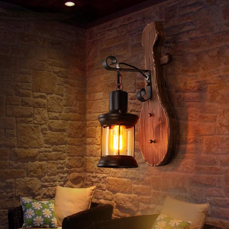 Лодка Деревянное Винтажное Настенное Бра Ностальгическая Промышленная Тема Ресторан T Декоративные Настенные Бра