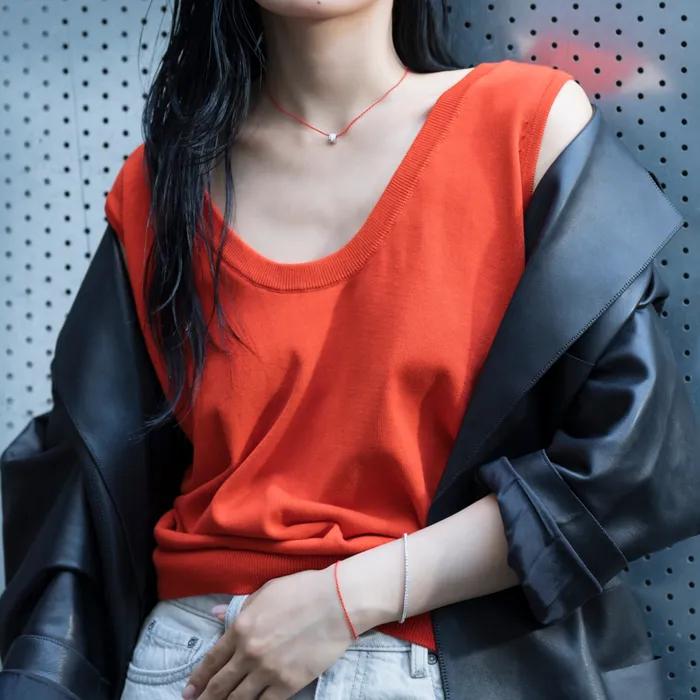 [Worn by Hankyoreh] 14k Twist String Bracelet (Select 1: Red/Navy/Black)