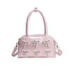 Tender Girly Ballet Bow Handbag Stylish Boston Bag Little Tote Bag