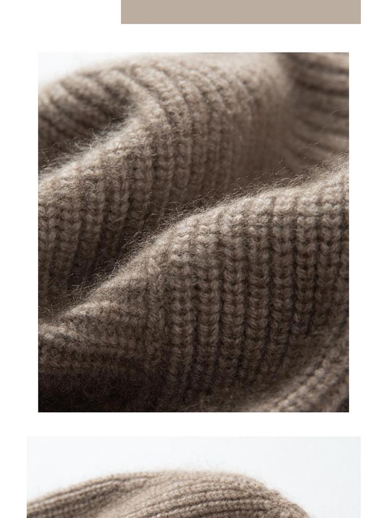 Женская тяжелая четырехслойная кашемировая вязаная шапочка в стиле Хепберн