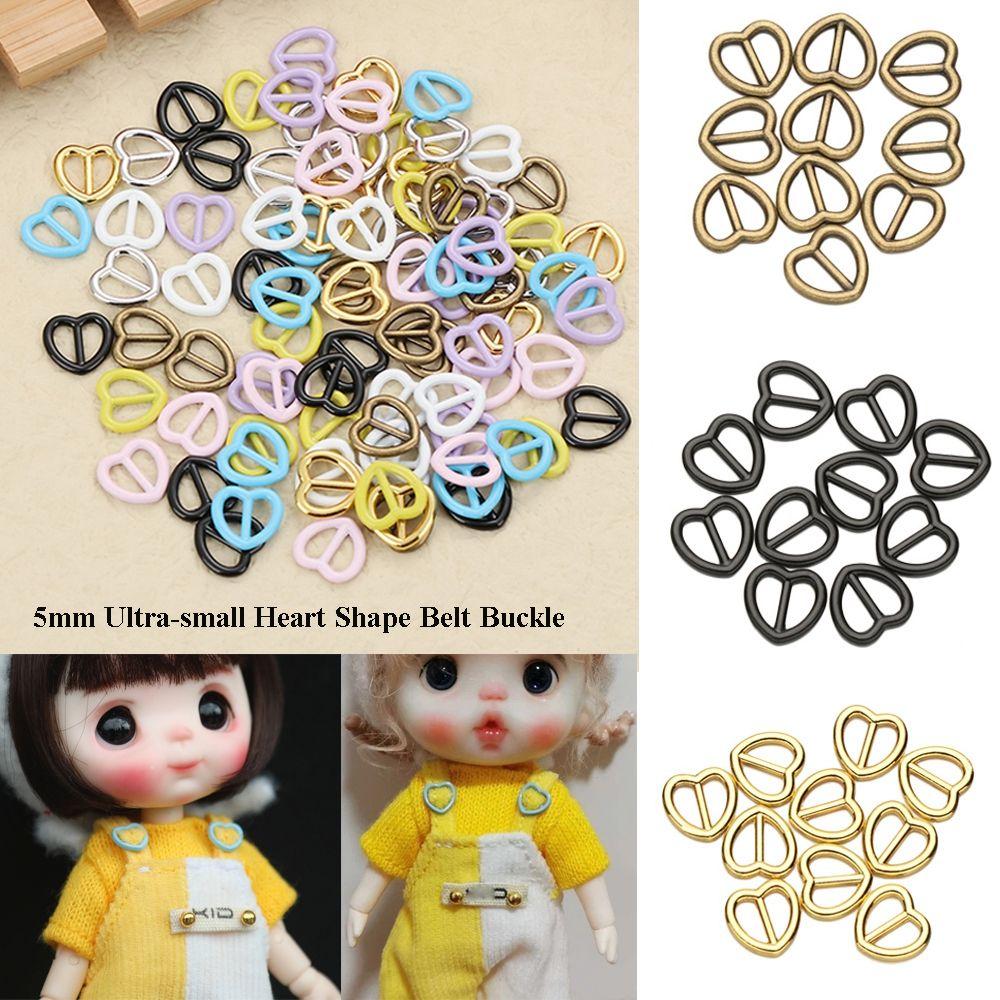 Stuffed Toys 9 Colors Belt Buttons Diy Dolls Buckles Doll Bags Accessories Heart Shape Buckle