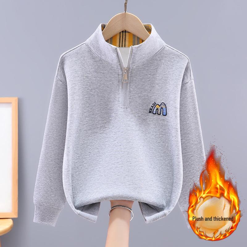 Толстовка для мальчиков со стойкой - Повседневный топ с длинным рукавом для учеников начальной и средней школы, для ношения весной/осенью