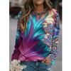 Spring And Autumn 3D Peacocks Printed Long Sleeve T Shirt Women Florals Pullover Harajuku Clothing Fashion Women Tops Sweatshirt