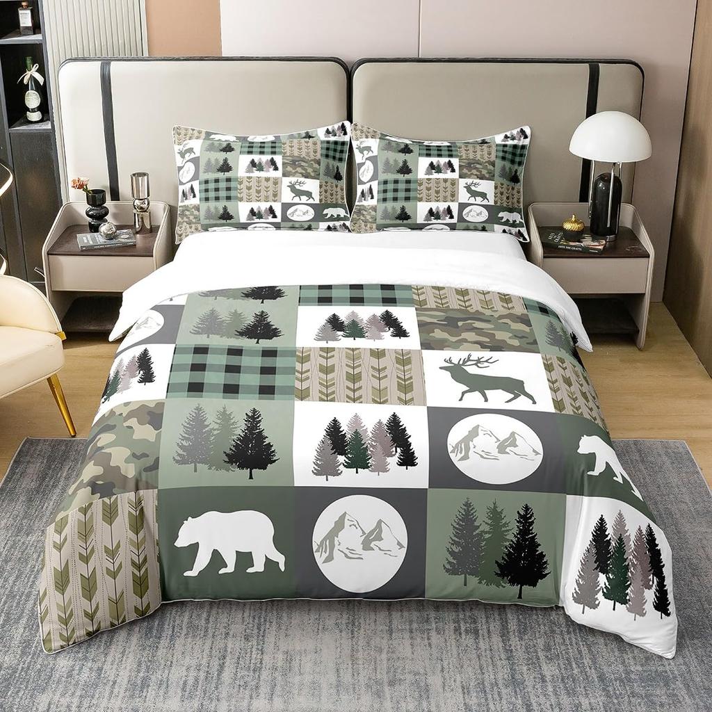 Cool Deer Bedding Collections King Queen Size Comforter Collections For Boys Kids Comforter Collections With 1 Comforter 2Pillowcases Room Decor