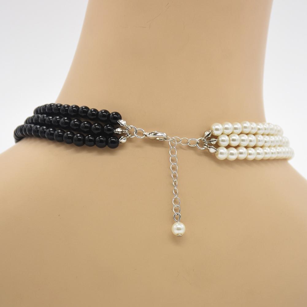 Женское короткое ожерелье, независимое оригинальное черно-белое двухцветное ожерелье, женская одежда, дикие украшения