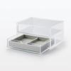 MUJI Stackable Velour Case, Vertical, for Acrylic Cases, Gray, 155cm (W) x 12cm (D) x 25cm (H),