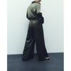 Spring NEW Set Casual Silk Satin Texture Shirts 9929235 Silk Satin Texture Wide Leg Pants 9929231