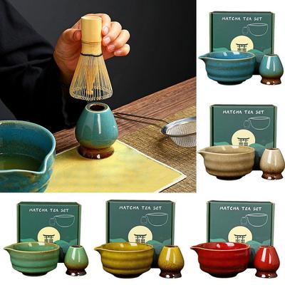 Керамическая подставка для венчика матча, печное изменение цвета, чашка для приготовления зеленого чая, для аксессуаров чайного набора