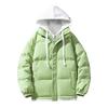 Winter New Bread Clothes Men's Thickened Cotton-padded Clothes Loose Trend Fake Two-piece Hooded Cotton Jacket