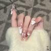 Wearing Armor Pure Handmade High-end Feeling Pure Nude Blush French Butterfly Manicure Removable Fake Nails