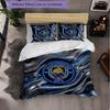 Manchester City Pattern 3 Pieces Bedding Set Soft Microfiber Duvet Cover with Pillow Cases for Bedroom