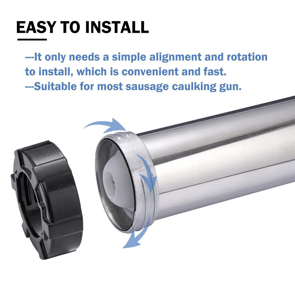 10pcs Caulk Gun Nozzle Replacement Set Plastic Caps & Angled Cone Nozzles Kitchen Bathroom Sealing for Efficient Sealing