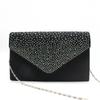 Women's Fashion Elegant Silk Belt Drill Clutch Evening Prom Handbag Purse
