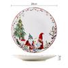 Creative Christmas Ceramic Plate for Dinner Exquisite Round Breakfast Fruit Snack Dessert Dish Household Santa Claus Tableware