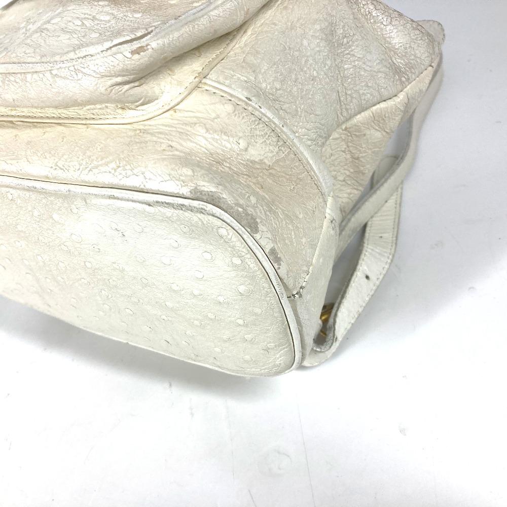 VERSACE vintage Sunburst Backpack Bag Chain Backpack Embossed Leather Ivory/Gold