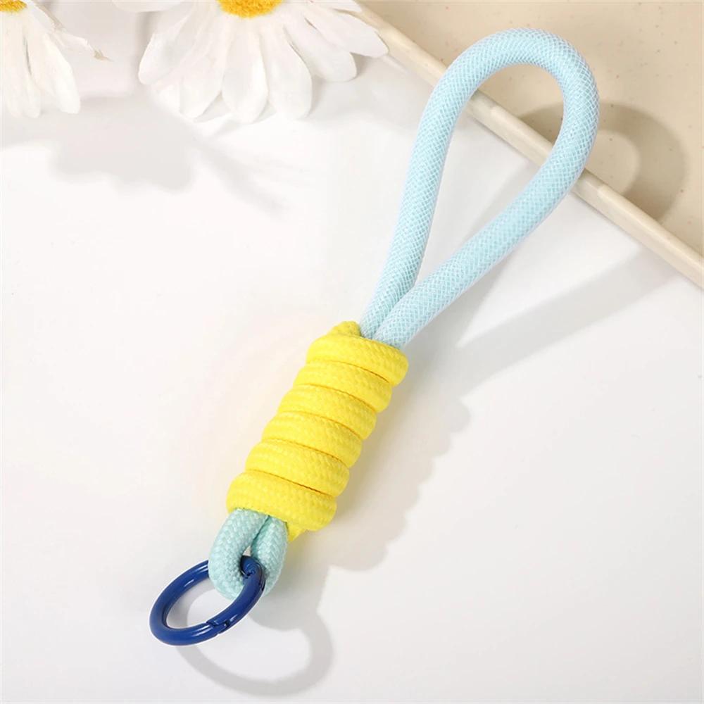 Креативный плетеный шнурок для ключей для телефона, женский чехол, анти-потеряющийся узел, веревочный ремешок, автомобильные брелки, аксессуары для самостоятельного изготовления, модный брелок