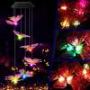 Butterfly Solar Wind Chime Light Multicolor Light Waterproof Chandelier with Bell for Garden Home Yard Lawn Decoration
