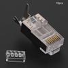 10 Pcs Shielded RJ45 8P8C CAT7 30GIP Communication Network Server Connectors Ethernet Cable RJ45