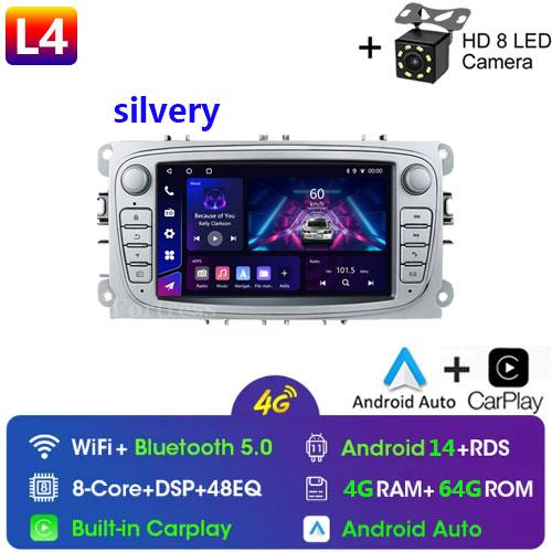 Android 14 для Ford Focus mk2 S-Max Mondeo Galaxy C-Max автомобильное радио Carplay GPS мультимедийный видеоплеер DSP AHD DVR 2din стерео