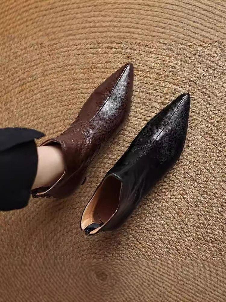 Fashion Moccasin Work Ankle Boots for Women Soft Stiletto Heel Designer Luxury Booties Comfortable and Elegant Y2k Hot Woman Short Shoes